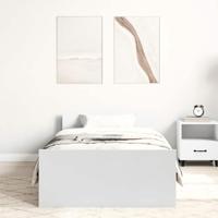 Bedframe bewerkt hout wit 90x190 cm - thumbnail