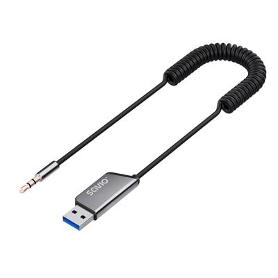 Savio TR-16 Zender AUX-adapter met handsfree functie, Bluetooth 5.3, Google Assistant/Siri Savio TR-16 Zender AUX-adapter met handsfree functie, Bluetooth 5.3, Google Assistant/Siri