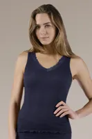 Nina von C dames wollen Hemd met kant - Merino Wollen dames ondergoed - Warm onderhemd - thumbnail