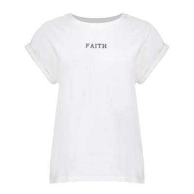 Geisha T-shirt Embroidered Word 52607-41 T-shirt Korte Mouw 10 Off-white/silver