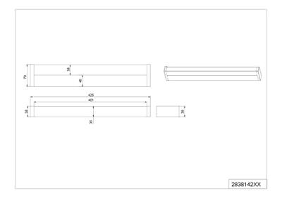 Trio Wand lampFabio 42,5cm chroom - 283814206