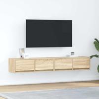 Tv-meubels 2 st 80x31x25,5 cm bewerkt hout sonoma eikenkleurig - thumbnail