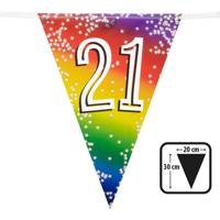 Vlaggenlijn Cijfer 21 Regenboog Met Sterren (6m) - thumbnail