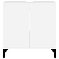 Wastafelkast 58x33x60 cm bewerkt hout wit - thumbnail