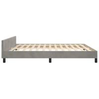 Bedframe met hoofdeinde fluweel lichtgrijs 180x200 cm - thumbnail