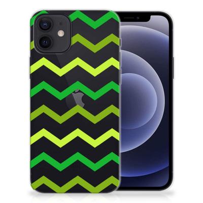 iPhone 12 | 12 Pro (6.1") | TPU bumper | Zigzag Groen iPhone 12 | 12 Pro (6.1") | TPU bumper | Zigzag Groen