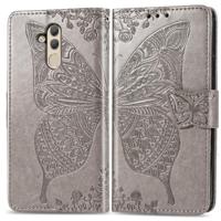 Butterfly Love bloemen reliëf horizontale Flip lederen case voor Huawei mate 20 lite met houder & kaartsleuven & portemonnee (grijs) - thumbnail