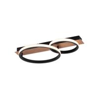 Just Light PlafondlampTrooper zwart met hout 53cm - 15615-78 - thumbnail