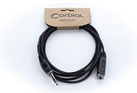Cordial 14825 Jackplug Audio Aansluitkabel [1x Jackplug male 6,3 mm (stereo) - 1x Jackplug female 6,3 mm (stereo)] 5 m Zwart PVC-mantel, Verdraaid - thumbnail
