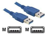 Delock 82534 USB-kabel USB 3.2 Gen1 USB-A stekker, USB-A stekker 1.00 m Blauw Vergulde steekcontacten