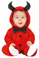 Duivel Jumpsuit Rood Baby Met Strik - thumbnail