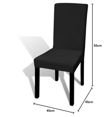 VidaXL Stoelhoezen 4 st stretch recht zwart VidaXL Stoelhoezen 4 st stretch recht zwart