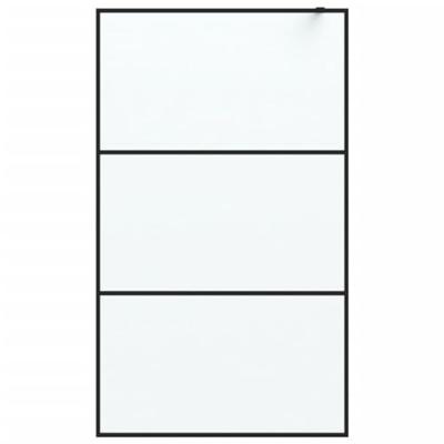 Inloopdouchewand 115x195 cm mat ESG-glas zwart