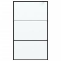 Inloopdouchewand 115x195 cm mat ESG-glas zwart - thumbnail