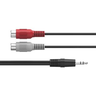 Hama Audio-adapter, 2x cinch-koppeling - 3,5-mm-jack-stekker, stereo Mini jack kabel
