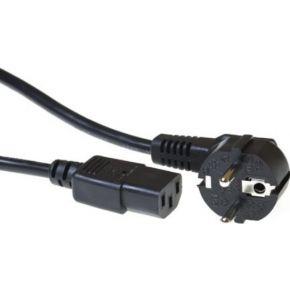 ACT AK5127 230V Aansluitkabel Randaarde Stekker Schuko CEE7/7 Male (haaks)/C13 Zwart - 10 meter