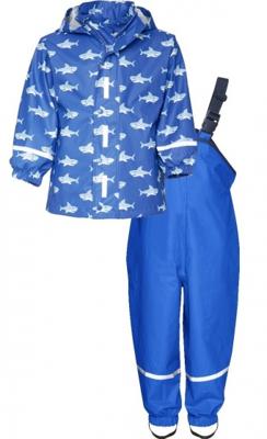Playshoes regenpak 2-delig Vissen Blauw-140