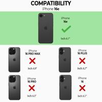 Qialino iPhone 16e hoesje - Leren bookcase - Bruin - thumbnail