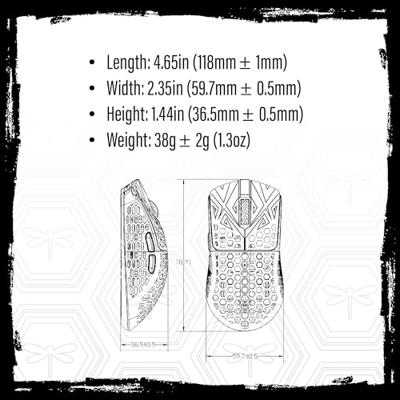 Vancer Vancer X Arbiter Studio Akitsu Carbon Fiber Gaming Maus, wireless - schwarz Muis 7 Toetsen