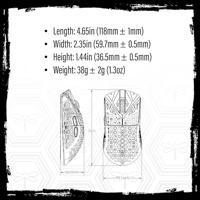 Vancer Vancer X Arbiter Studio Akitsu Carbon Fiber Gaming Maus, wireless - schwarz Muis 7 Toetsen - thumbnail