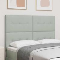 LED Hoofdbord met LED-striplichten Lichtgrijs 160 cm Polyester - thumbnail