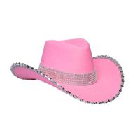 Hoed girls party pink cowboy hoed - thumbnail