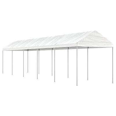 Prieel met dak 11,15x2,28x2,69 m polyetheen wit