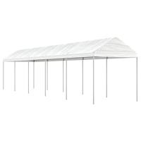 Prieel met dak 11,15x2,28x2,69 m polyetheen wit - thumbnail