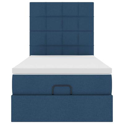 Bed met matras 90x200 cm stof blauw
