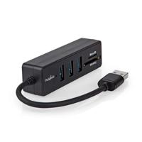 Nedis USB-Hub | USB-A Male | 3x USB A Female | 5-Poorts poort(en) | USB 3.2 Gen 1 | USB Gevoed | 5 Gbps | SD & MicroSD - CCGB61250BK01 - thumbnail