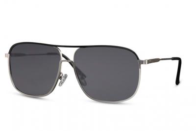 CWI zonnebril heren panto volledig omrand cat. 3 zilver /zwart