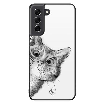 Samsung Galaxy S21 FE hoesje - Peekaboo kat Samsung Galaxy S21 FE hoesje - Peekaboo kat