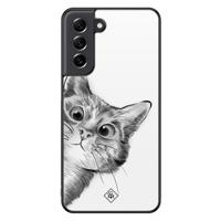 Samsung Galaxy S21 FE hoesje - Peekaboo kat - thumbnail