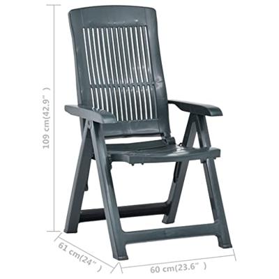 Tuinstoelen 2 st verstelbaar kunststof groen