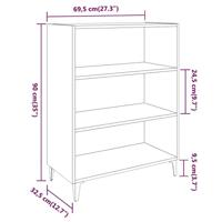 Dressoir 69,5x32,5x90 cm bewerkt hout gerookt eikenkleurig - thumbnail