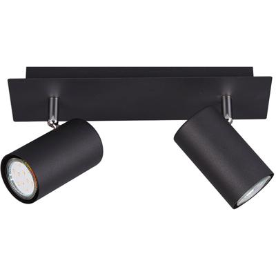 LED Plafondspot - Trion Mary - GU10 Fitting - 2-lichts - Rechthoek - Mat Zwart - Aluminium