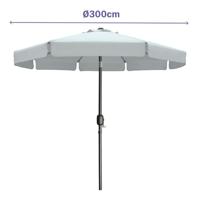 Marbueno Parasol Staal 8 Spaken D300 cm Polyester Wit Tuin, Zwembad, Terras 10491 - thumbnail