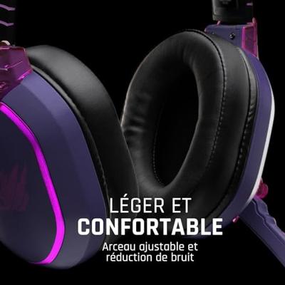 Lexip X TSUME Naruto Shippuden Headset 1 Over Ear headset Kabel, Bluetooth Stereo Zwart/lila Headset, Volumeregeling, Microfoon uitschakelbaar (mute) Gamen
