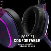 Lexip X TSUME Naruto Shippuden Headset 1 Over Ear headset Kabel, Bluetooth Stereo Zwart/lila Headset, Volumeregeling, Microfoon uitschakelbaar (mute) Gamen - thumbnail
