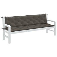 Tuinbankkussens 2 st 200x50x7 cm stof gemleerd donkergrijs - thumbnail