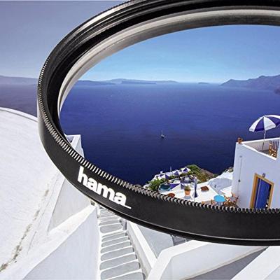 Hama UV-filter (UV-bescherming en bescherming, 4-voudige compensatie, antireflecterende behandeling, voor 62 mm cameralens, O-Haze, behandeld) zwart