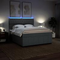 Boxspring met matras stof donkergrijs 180x200 cm - thumbnail