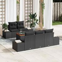 Tuinbankenset met opslag 6 pcs Zwart poly rattan - thumbnail