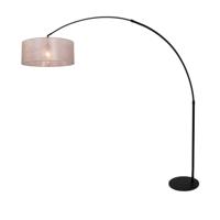 Steinhauer BooglampStresa zwart met zilver sizoflor kap - 9833ZW - thumbnail