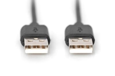 Digitus AK-300100-030-S USB-kabel USB 2.0 USB-A stekker, USB-A stekker 3.00 m Zwart