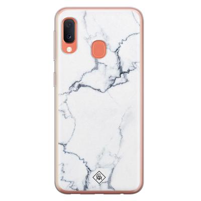Samsung Galaxy A20e siliconen hoesje - Marmer grijs