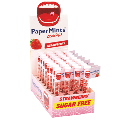 Papermints coolcaps tubes strawberry (32 stuks)
