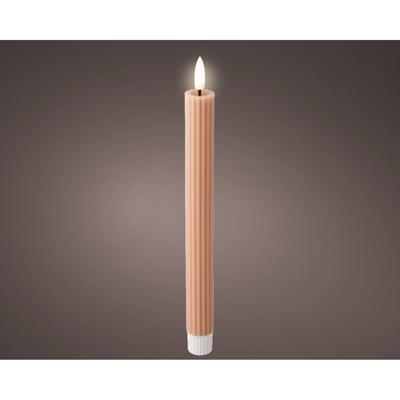 LED dinerkaars wax ribbel Licht Roze 2st