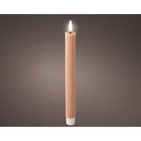 LED dinerkaars wax ribbel Licht Roze 2st - thumbnail