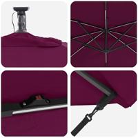 Cantilever Banana Parasol Bordeauxrood 249 x 249 x 250 cm - thumbnail